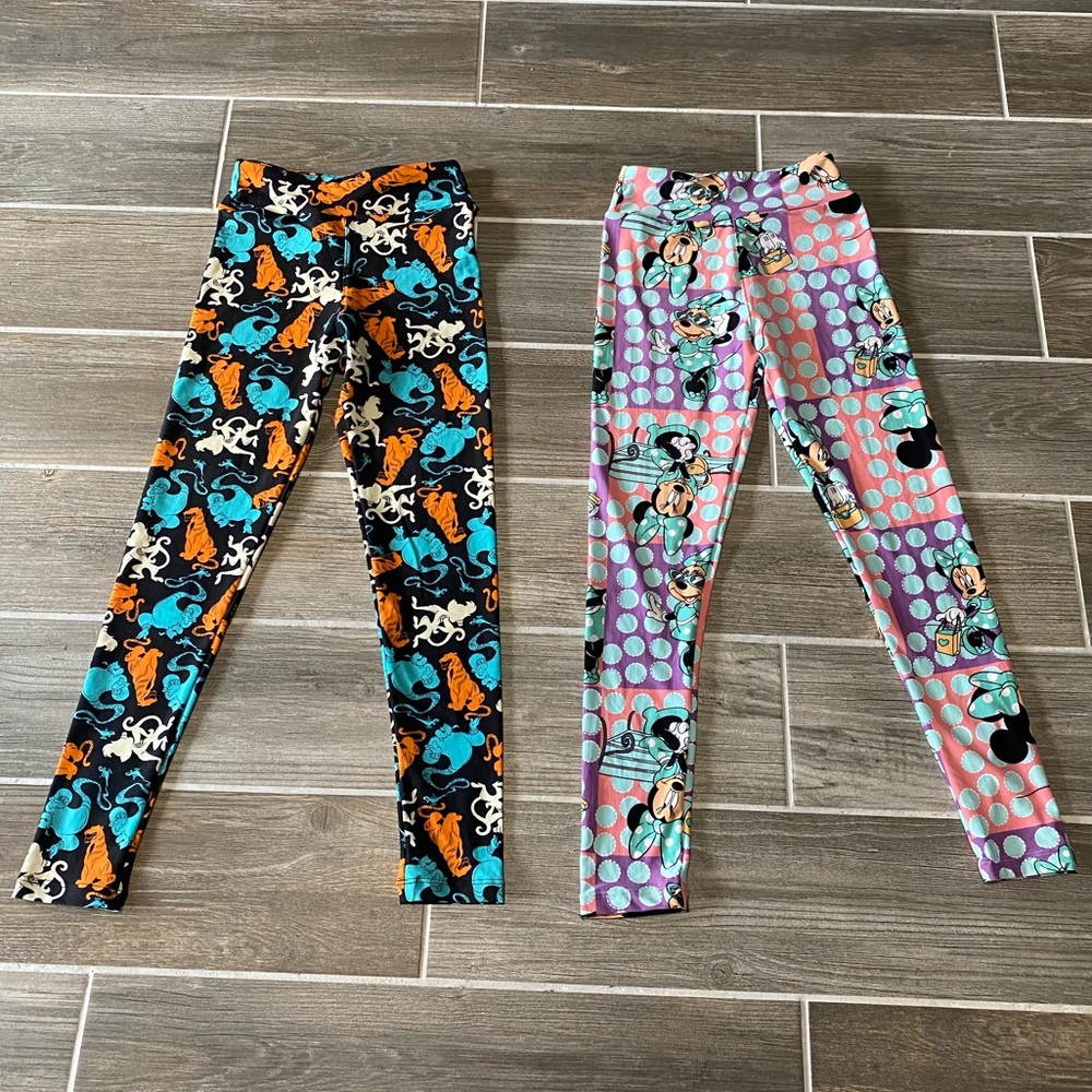 LulaRoe Disney Leggings Tween Size Aladdin/Minnie